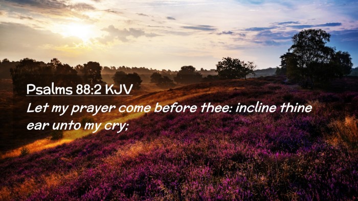 Picture 02 - Psalms 88:2 KJV Desktop Wallpaper - Let my prayer come before thee: incline thine ear - Desktop Bible Verse Wallpaper