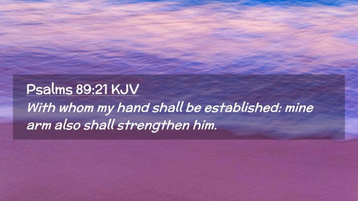 Picture 02 - Psalms 89:21 KJV Desktop Wallpaper - With whom my hand shall be established: mine arm - Desktop Bible Verse Wallpaper