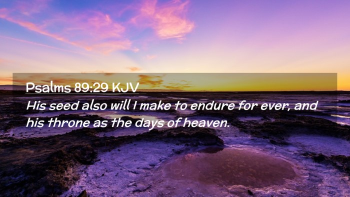 Picture 02 - Psalms 89:29 KJV Desktop Wallpaper - His seed also will I make to endure for ever, and - Desktop Bible Verse Wallpaper