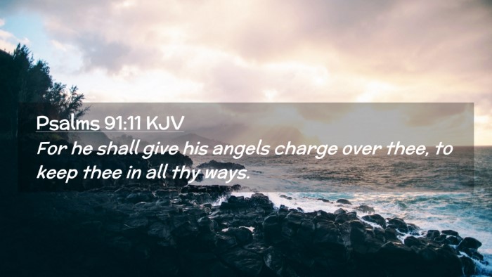 Picture 02 - Psalms 91:11 KJV Desktop Wallpaper - For he shall give his angels charge over thee, to - Desktop Bible Verse Wallpaper