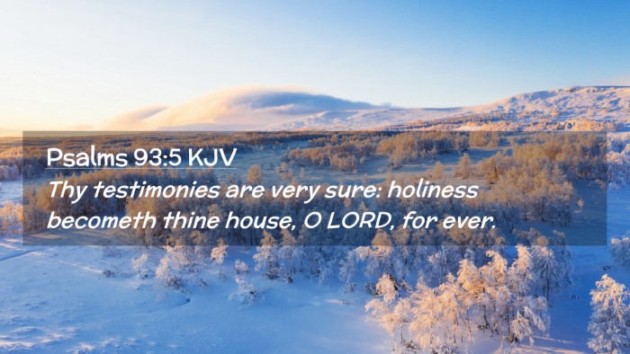 Picture 02 - Psalms 93:5 KJV Desktop Wallpaper - Thy testimonies are very sure: holiness becometh - Desktop Bible Verse Wallpaper