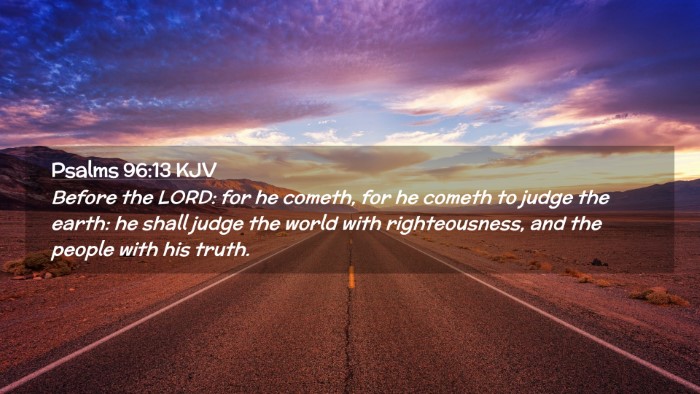 Picture 02 - Psalms 96:13 KJV Desktop Wallpaper - Before the LORD: for he cometh, for he cometh to - Desktop Bible Verse Wallpaper