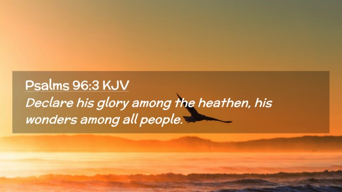 Picture 02 - Psalms 96:3 KJV Desktop Wallpaper - Declare his glory among the heathen, his wonders - Desktop Bible Verse Wallpaper