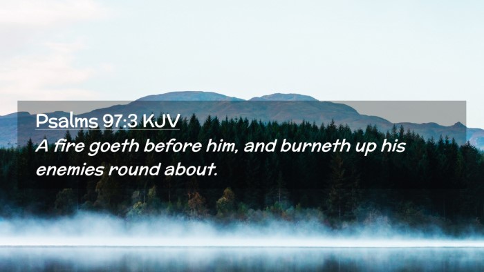 Picture 02 - Psalms 97:3 KJV Desktop Wallpaper - A fire goeth before him, and burneth up his - Desktop Bible Verse Wallpaper
