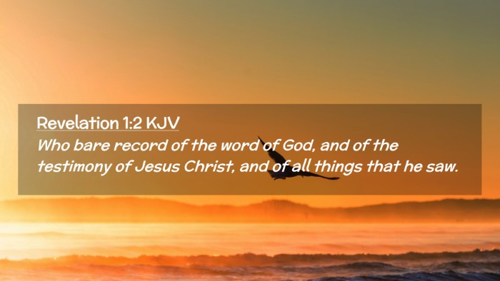 Picture 02 - Revelation 1:2 KJV Desktop Wallpaper - Who bare record of the word of God, and of the - Desktop Bible Verse Wallpaper