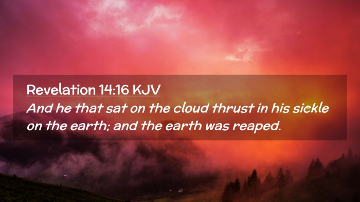 Picture 02 - Revelation 14:16 KJV Desktop Wallpaper - And he that sat on the cloud thrust in his sickle - Desktop Bible Verse Wallpaper