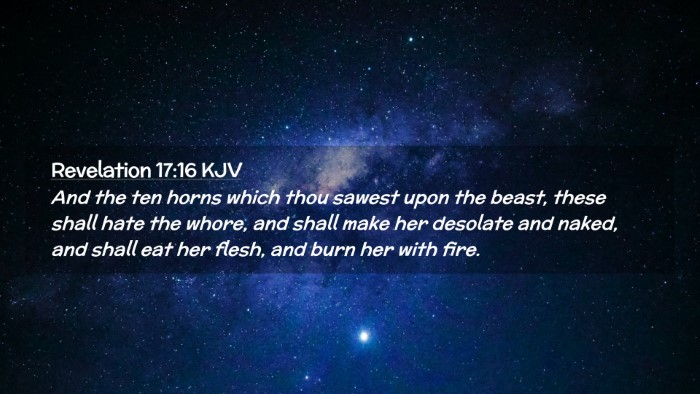 Picture 02 - Revelation 17:16 KJV Desktop Wallpaper - And the ten horns which thou sawest upon the - Desktop Bible Verse Wallpaper