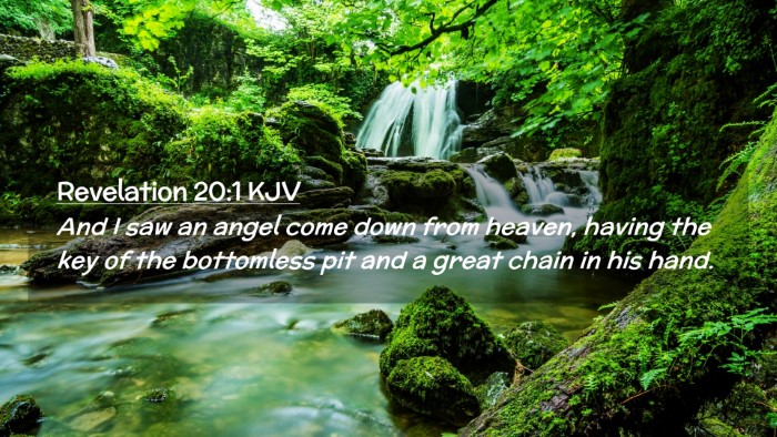 Picture 02 - Revelation 20:1 KJV Desktop Wallpaper - And I saw an angel come down from heaven, having - Desktop Bible Verse Wallpaper