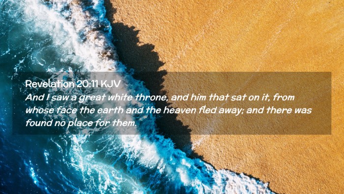 Picture 02 - Revelation 20:11 KJV Desktop Wallpaper - And I saw a great white throne, and him that sat - Desktop Bible Verse Wallpaper