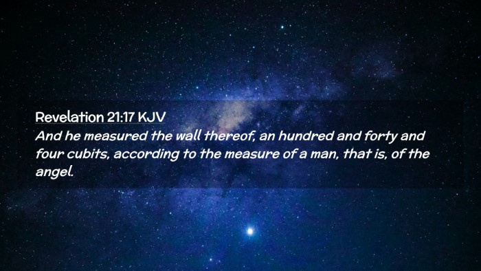 Picture 02 - Revelation 21:17 KJV Desktop Wallpaper - And he measured the wall thereof, an hundred and - Desktop Bible Verse Wallpaper