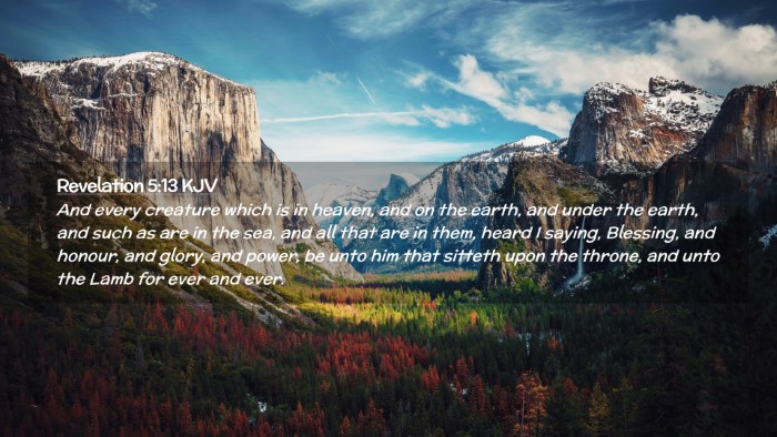 Picture 02 - Revelation 5:13 KJV Desktop Wallpaper - And every creature which is in heaven, and on the - Desktop Bible Verse Wallpaper
