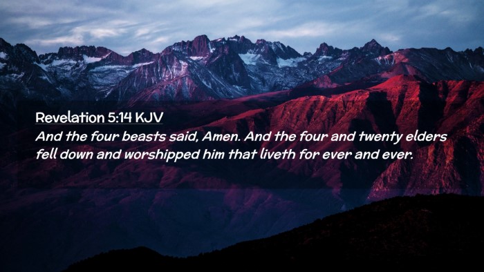 Picture 02 - Revelation 5:14 KJV Desktop Wallpaper - And the four beasts said, Amen. And the four and - Desktop Bible Verse Wallpaper
