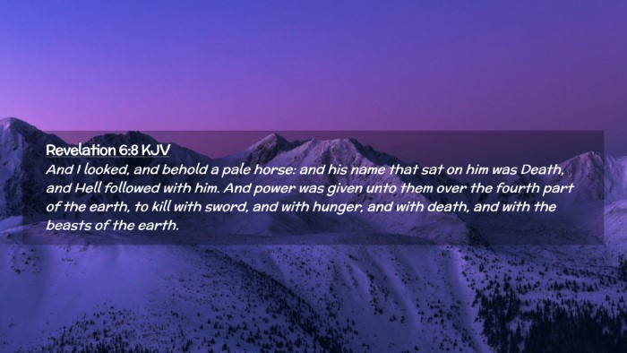 Picture 02 - Revelation 6:8 KJV Desktop Wallpaper - And I looked, and behold a pale horse: and his - Desktop Bible Verse Wallpaper