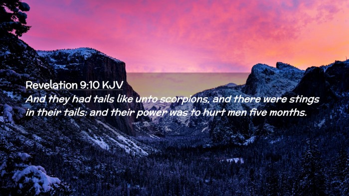 Picture 02 - Revelation 9:10 KJV Desktop Wallpaper - And they had tails like unto scorpions, and there - Desktop Bible Verse Wallpaper
