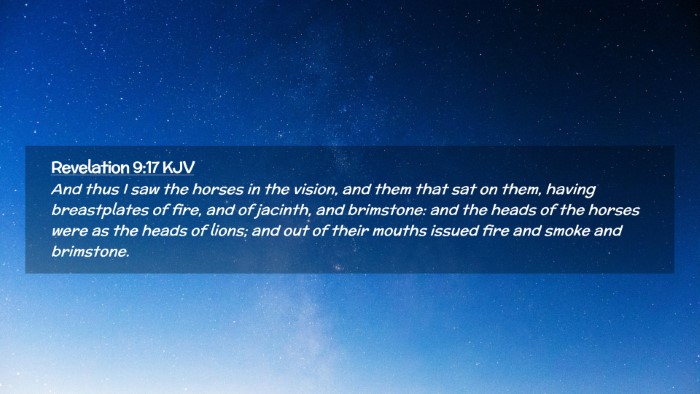 Picture 02 - Revelation 9:17 KJV Desktop Wallpaper - And thus I saw the horses in the vision, and them - Desktop Bible Verse Wallpaper