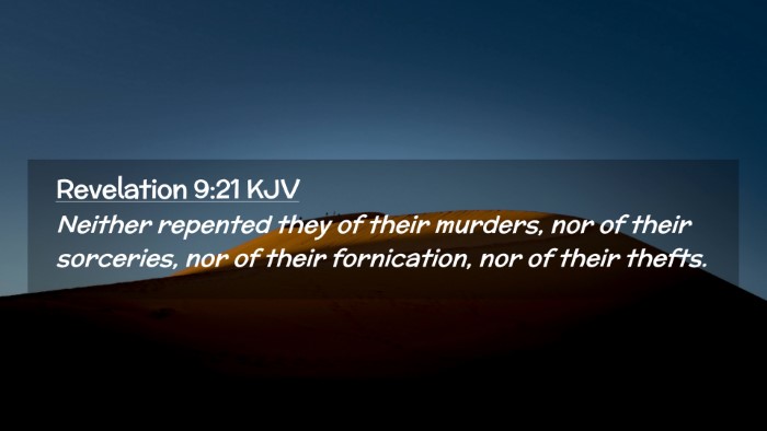 Picture 02 - Revelation 9:21 KJV Desktop Wallpaper - Neither repented they of their murders, nor of - Desktop Bible Verse Wallpaper