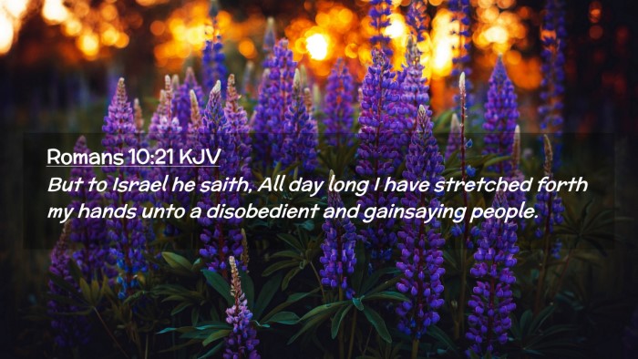 Picture 02 - Romans 10:21 KJV Desktop Wallpaper - But to Israel he saith, All day long I have - Desktop Bible Verse Wallpaper