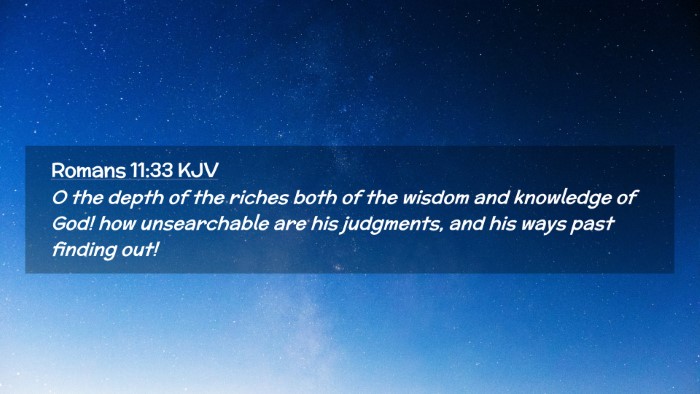 Picture 02 - Romans 11:33 KJV Desktop Wallpaper - O the depth of the riches both of the wisdom and - Desktop Bible Verse Wallpaper