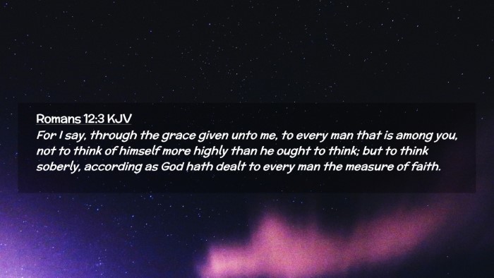 Picture 02 - Romans 12:3 KJV Desktop Wallpaper - For I say, through the grace given unto me, to - Desktop Bible Verse Wallpaper