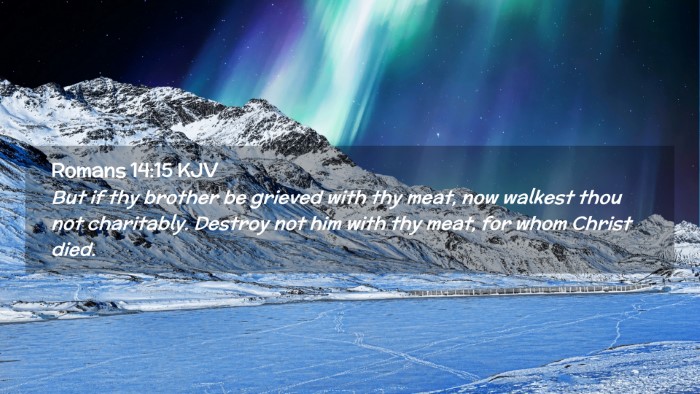 Picture 02 - Romans 14:15 KJV Desktop Wallpaper - But if thy brother be grieved with thy meat, now - Desktop Bible Verse Wallpaper