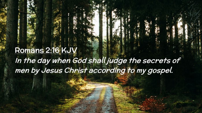 Picture 02 - Romans 2:16 KJV Desktop Wallpaper - In the day when God shall judge the secrets of - Desktop Bible Verse Wallpaper
