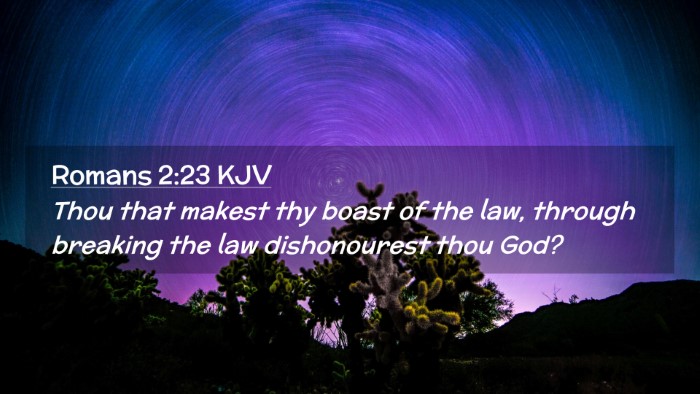 Picture 02 - Romans 2:23 KJV Desktop Wallpaper - Thou that makest thy boast of the law, through - Desktop Bible Verse Wallpaper