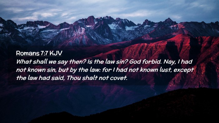 Picture 02 - Romans 7:7 KJV Desktop Wallpaper - What shall we say then? Is the law sin? God - Desktop Bible Verse Wallpaper