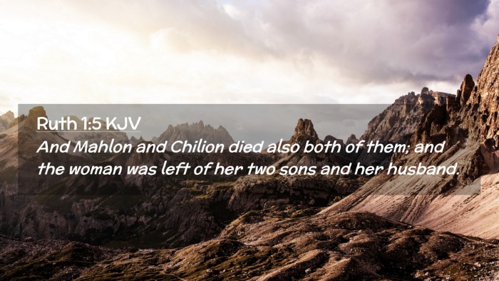 Picture 02 - Ruth 1:5 KJV Desktop Wallpaper - And Mahlon and Chilion died also both of them; - Desktop Bible Verse Wallpaper