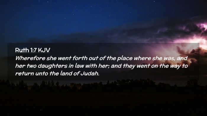 Picture 02 - Ruth 1:7 KJV Desktop Wallpaper - Wherefore she went forth out of the place where - Desktop Bible Verse Wallpaper