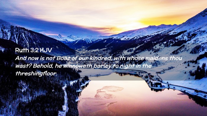 Picture 02 - Ruth 3:2 KJV Desktop Wallpaper - And now is not Boaz of our kindred, with whose - Desktop Bible Verse Wallpaper