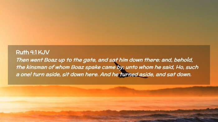 Picture 02 - Ruth 4:1 KJV Desktop Wallpaper - Then went Boaz up to the gate, and sat him down - Desktop Bible Verse Wallpaper