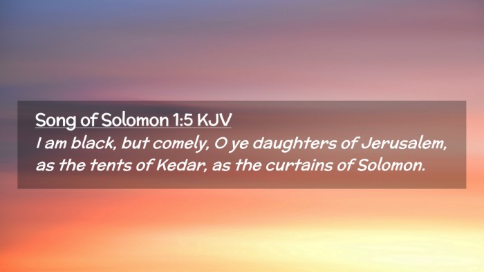 Picture 02 - Song of Solomon 1:5 KJV Desktop Wallpaper - I am black, but comely, O ye daughters of - Desktop Bible Verse Wallpaper