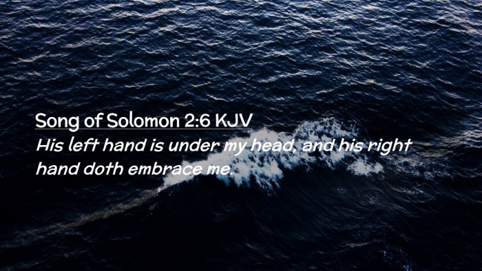 Picture 02 - Song of Solomon 2:6 KJV Desktop Wallpaper - His left hand is under my head, and his right - Desktop Bible Verse Wallpaper
