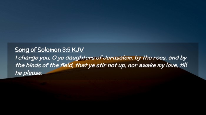 Picture 02 - Song of Solomon 3:5 KJV Desktop Wallpaper - I charge you, O ye daughters of Jerusalem, by the - Desktop Bible Verse Wallpaper