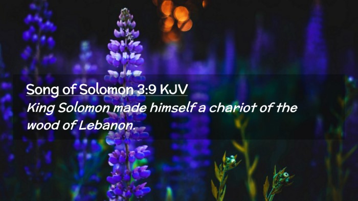 Picture 02 - Song of Solomon 3:9 KJV Desktop Wallpaper - King Solomon made himself a chariot of the wood - Desktop Bible Verse Wallpaper