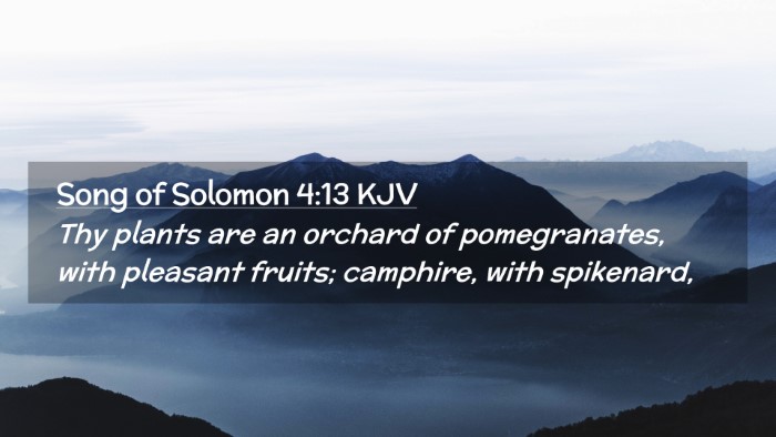 Picture 02 - Song of Solomon 4:13 KJV Desktop Wallpaper - Thy plants are an orchard of pomegranates, with - Desktop Bible Verse Wallpaper