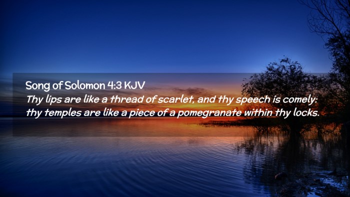 Picture 02 - Song of Solomon 4:3 KJV Desktop Wallpaper - Thy lips are like a thread of scarlet, and thy - Desktop Bible Verse Wallpaper