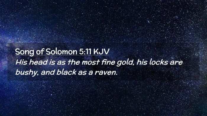 Picture 02 - Song of Solomon 5:11 KJV Desktop Wallpaper - His head is as the most fine gold, his locks are - Desktop Bible Verse Wallpaper
