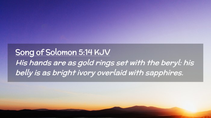 Picture 02 - Song of Solomon 5:14 KJV Desktop Wallpaper - His hands are as gold rings set with the beryl: - Desktop Bible Verse Wallpaper
