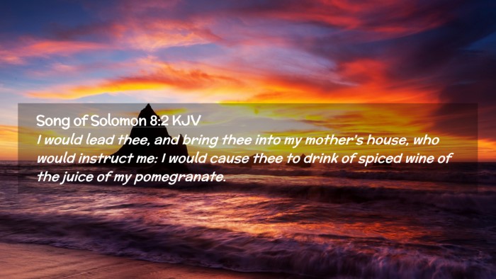 Picture 02 - Song of Solomon 8:2 KJV Desktop Wallpaper - I would lead thee, and bring thee into my - Desktop Bible Verse Wallpaper
