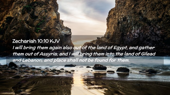 Picture 02 - Zechariah 10:10 KJV Desktop Wallpaper - I will bring them again also out of the land of - Desktop Bible Verse Wallpaper