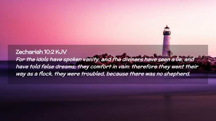 Picture 02 - Zechariah 10:2 KJV Desktop Wallpaper - For the idols have spoken vanity, and the - Desktop Bible Verse Wallpaper