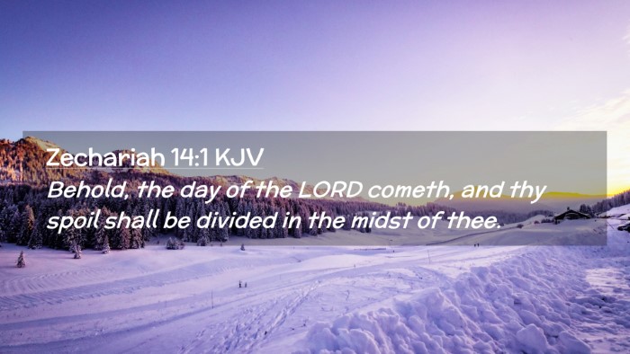 Picture 02 - Zechariah 14:1 KJV Desktop Wallpaper - Behold, the day of the LORD cometh, and thy spoil - Desktop Bible Verse Wallpaper