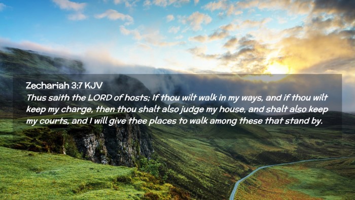 Picture 02 - Zechariah 3:7 KJV Desktop Wallpaper - Thus saith the LORD of hosts; If thou wilt walk - Desktop Bible Verse Wallpaper
