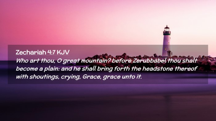 Picture 02 - Zechariah 4:7 KJV Desktop Wallpaper - Who art thou, O great mountain? before Zerubbabel - Desktop Bible Verse Wallpaper