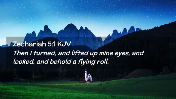 Picture 02 - Zechariah 5:1 KJV Desktop Wallpaper - Then I turned, and lifted up mine eyes, and - Desktop Bible Verse Wallpaper