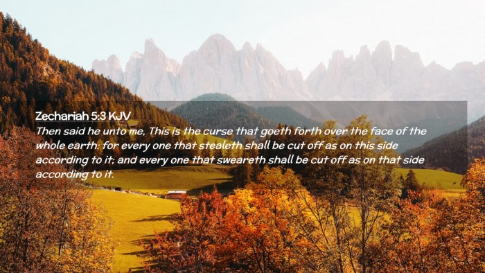 Picture 02 - Zechariah 5:3 KJV Desktop Wallpaper - Then said he unto me, This is the curse that - Desktop Bible Verse Wallpaper