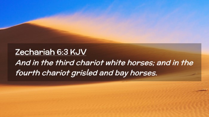 Picture 02 - Zechariah 6:3 KJV Desktop Wallpaper - And in the third chariot white horses; and in the - Desktop Bible Verse Wallpaper