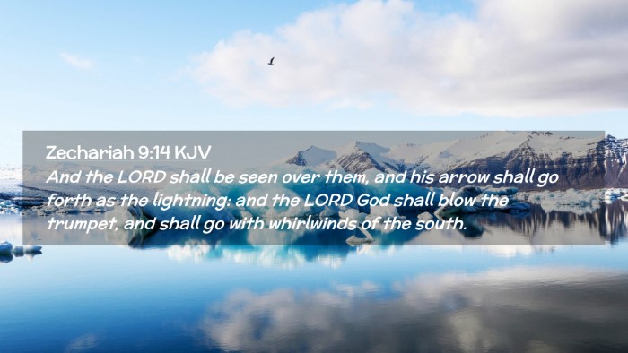 Picture 02 - Zechariah 9:14 KJV Desktop Wallpaper - And the LORD shall be seen over them, and his - Desktop Bible Verse Wallpaper