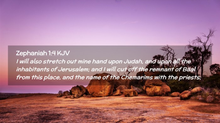 Picture 02 - Zephaniah 1:4 KJV Desktop Wallpaper - I will also stretch out mine hand upon Judah, and - Desktop Bible Verse Wallpaper
